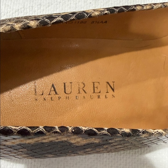 LAUREN RALPH LAUREN Women's Snakeskin Print Shoes - Tan and Black SIZE 8.5 - Picture 4 of 7